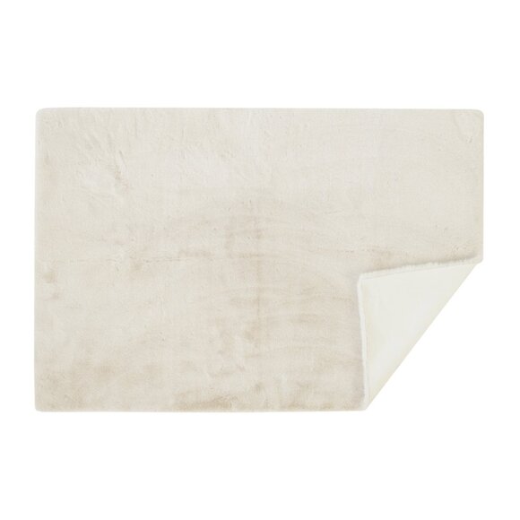 Luxe Home Decor Classic Faux Rabbit Rectangular Rug1-PieceIvory5'x8'